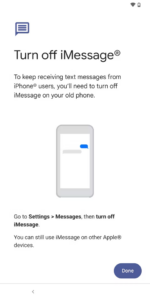 Turn off iMessage on your older phone