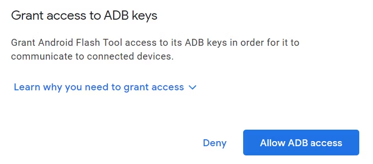 Grand access to ADB keys