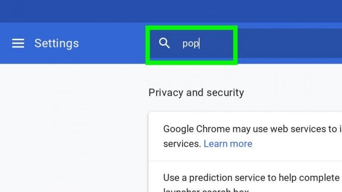 Stop pop-ups in Google Chrome