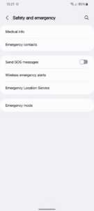 Add medical information and emergency contacts in One UI
