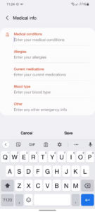 Add medical information and emergency contacts in One UI