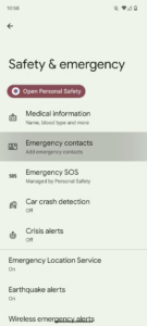 Add emergency contacts