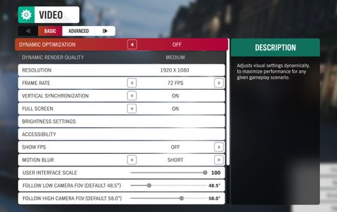 Forza Horizon 4 basic settings