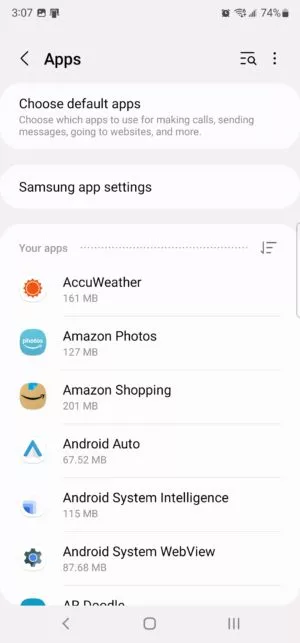 clear app catch and data on a Samsung device