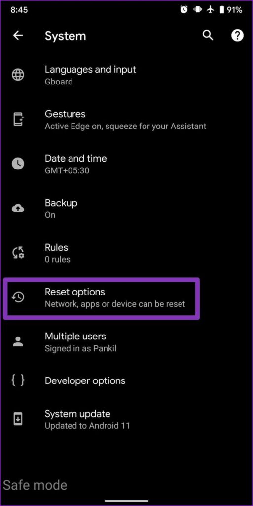 factory reset Samsung device