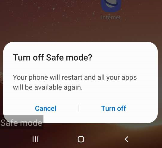 safe mode on android device