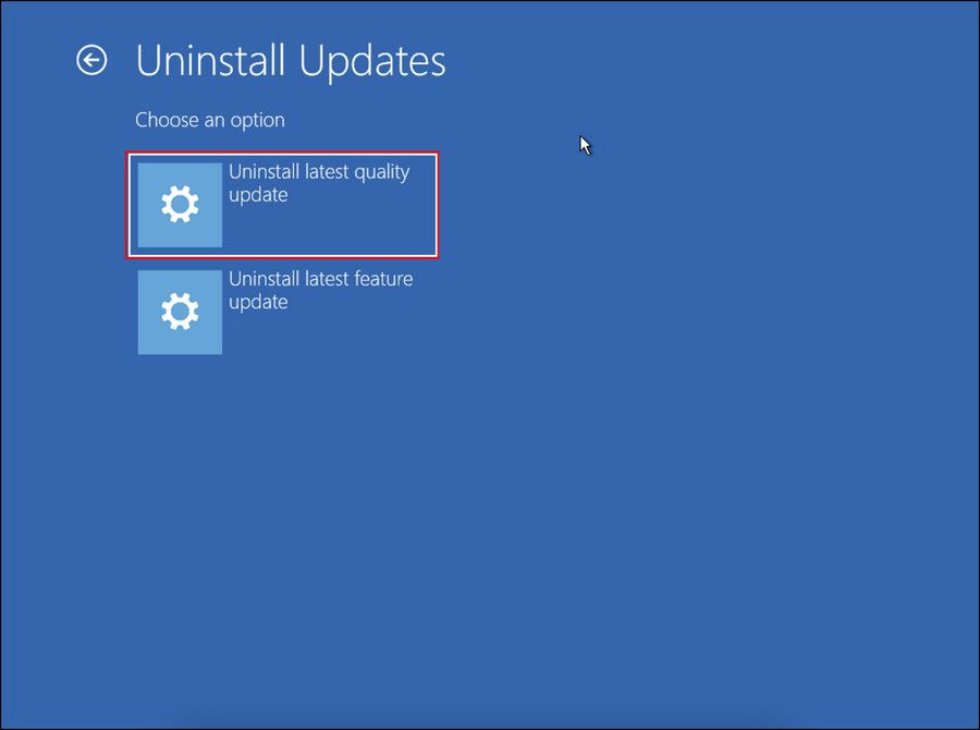 Uninstall updates