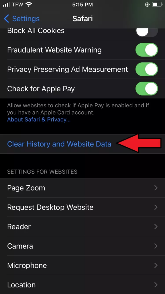 clear browser cache on iPhone