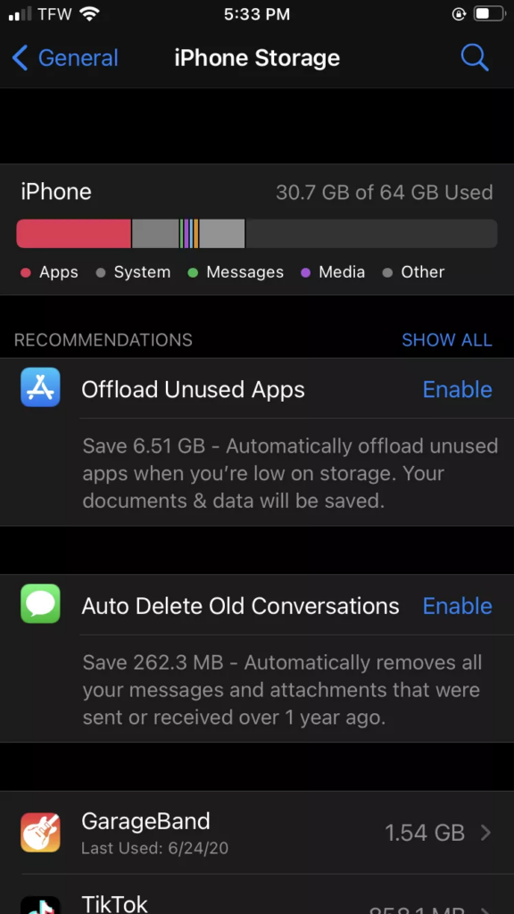 clear app cache on iPhone