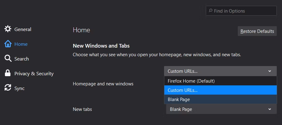 New Windows and Tabs.