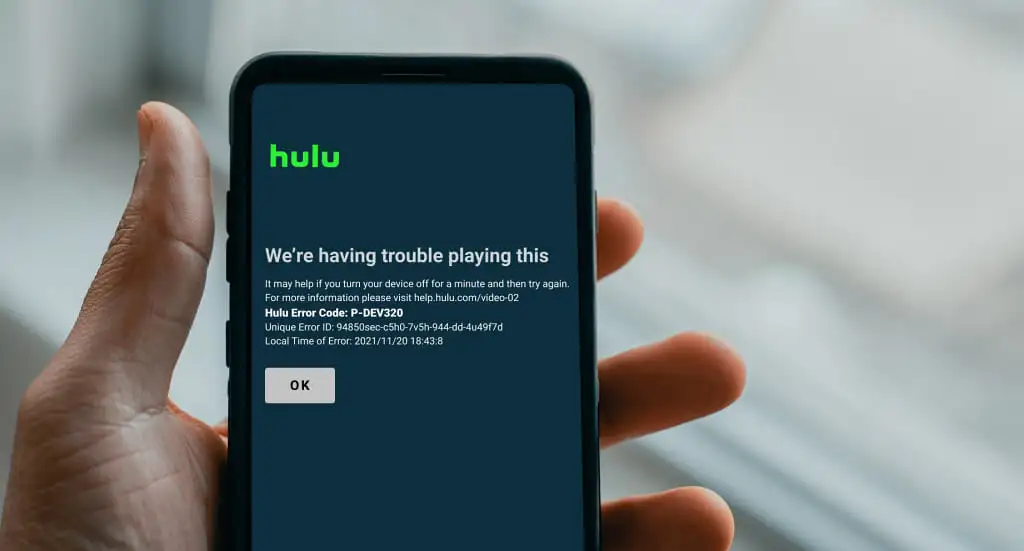 How to fix the Hulu error code p-dev320